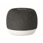 Petit enceinte sans fil en RPET avec détail en bambou noir couleur noir vue principale