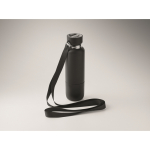 Bouteille isotherme avec anse et verre intégré 500ml couleur noir septième vue photographique