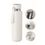 Bouteille isotherme avec anse et verre intégré 500ml couleur blanc