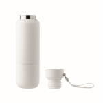 Bouteille isotherme avec anse et verre intégré 500ml couleur blanc neuvième vue