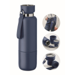 Bouteille isotherme avec anse et verre intégré 500ml couleur bleu marine
