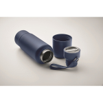 Bouteille isotherme avec anse et verre intégré 500ml couleur bleu marine cinquième vue photographique