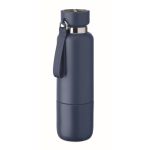 Bouteille isotherme avec anse et verre intégré 500ml couleur bleu marine