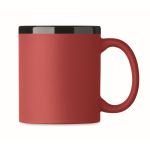 Tasse en céramique avec revêtement coloré doux au toucher, 300 ml couleur rouge deuxième vue