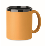 Tasse en céramique avec revêtement coloré doux au toucher, 300 ml couleur jaune
