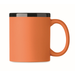 Tasse en céramique avec revêtement coloré doux au toucher, 300 ml couleur orange deuxième vue