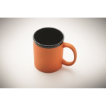 Tasse en céramique avec revêtement coloré doux au toucher, 300 ml couleur orange quatrième vue photographique