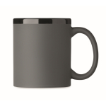 Tasse en céramique avec revêtement coloré doux au toucher, 300 ml couleur gris foncé deuxième vue
