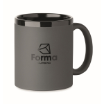 Tasse en céramique avec revêtement coloré doux au toucher, 300 ml couleur gris foncé vue principale