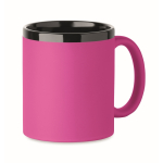 Tasse en céramique avec revêtement coloré doux au toucher, 300 ml couleur fuchsia