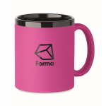 Tasse en céramique avec revêtement coloré doux au toucher, 300 ml couleur fuchsia vue principale