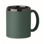 Tasse en céramique avec revêtement coloré doux au toucher, 300 ml couleur vert foncé