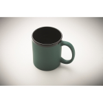 Tasse en céramique avec revêtement coloré doux au toucher, 300 ml couleur vert foncé quatrième vue photographique