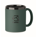 Tasse en céramique avec revêtement coloré doux au toucher, 300 ml couleur vert foncé vue principale