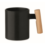 Tasse céramique avec anse droite originale en bois 320ml couleur noir deuxième vue