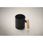 Tasse céramique avec anse droite originale en bois 320ml couleur noir troisième vue photographique