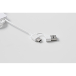 Porte-clés avec plusieurs câbles de recharge et différentes sorties couleur blanc cinquième vue photographique