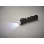 Lampe de poche en aluminium recyclé avec 3 réglages lumière et zoom couleur noir sixième vue photographique