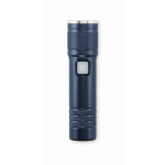 Lampe de poche en aluminium recyclé avec 3 réglages lumière et zoom couleur bleu marine deuxième vue