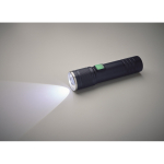 Lampe de poche en aluminium recyclé avec 3 réglages lumière et zoom couleur bleu marine sixième vue photographique