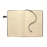Carnet A5 noir à couverture rigide avec clé USB incluse pages lignées couleur noir quatrième vue