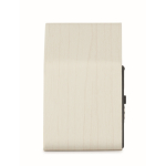 Petite horloge de bureau en forme de nichoir avec alarme couleur blanc quatrième vue