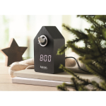 Réveil en forme de nichoir avec un écran LED blanc couleur noir vue d'ambiance principale