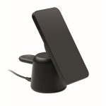Station de charge pour téléphone et montre Apple® avec support intégré couleur noir troisième vue