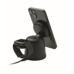 Station de charge pour téléphone et montre Apple® avec support intégré couleur noir cinquième vue