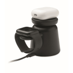 Station de charge pour téléphone et montre Apple® avec support intégré couleur noir sixième vue