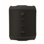Petite enceinte sans fil en tissu RPET avec 3 heures d'autonomie couleur noir cinquième vue
