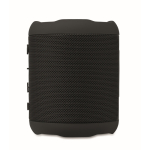 Petite enceinte sans fil en tissu RPET avec 3 heures d'autonomie couleur noir sixième vue