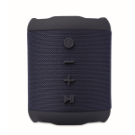 Petite enceinte sans fil en tissu RPET avec 3 heures d'autonomie couleur bleu cinquième vue