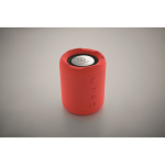 Petite enceinte sans fil en tissu RPET avec 3 heures d'autonomie couleur rouge vue principale