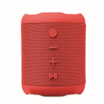 Petite enceinte sans fil en tissu RPET avec 3 heures d'autonomie couleur rouge cinquième vue