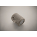 Petite enceinte sans fil en tissu RPET avec 3 heures d'autonomie couleur gris quatrième vue photographique