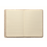 Carnet avec détails en liège et coton et chargeur sans fil A5 couleur beige cinquième vue