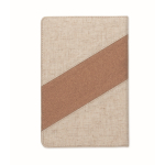 Carnet avec détails en liège et coton et chargeur sans fil A5 couleur beige septième vue
