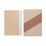 Carnet avec détails en liège et coton et chargeur sans fil A5 couleur beige huitième vue