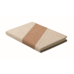 Carnet avec détails en liège et coton et chargeur sans fil A5 couleur beige neuvième vue