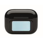 Écouteurs sans fil avec boîtier à écran tactile couleur noir neuvième vue