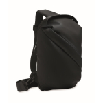 Sac bandoulière élégant en cuir synthétique noir au toucher doux couleur noir
