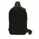 Sac bandoulière élégant en cuir synthétique noir au toucher doux couleur noir troisième vue