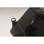 Sac bandoulière élégant en cuir synthétique noir au toucher doux couleur noir sixième vue photographique
