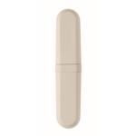 Set de 3 couverts réutilisables et et écologiques avec étui assorti couleur beige sixième vue