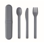 Set de 3 couverts réutilisables et et écologiques avec étui assorti couleur noir mat