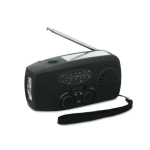 Radio portable solaire avec lampe et batterie d’urgence couleur noir