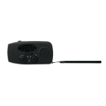 Radio portable solaire avec lampe et batterie d’urgence couleur noir