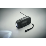 Radio portable solaire avec lampe et batterie d’urgence couleur noir