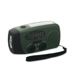 Radio portable solaire avec lampe et batterie d’urgence couleur vert foncé